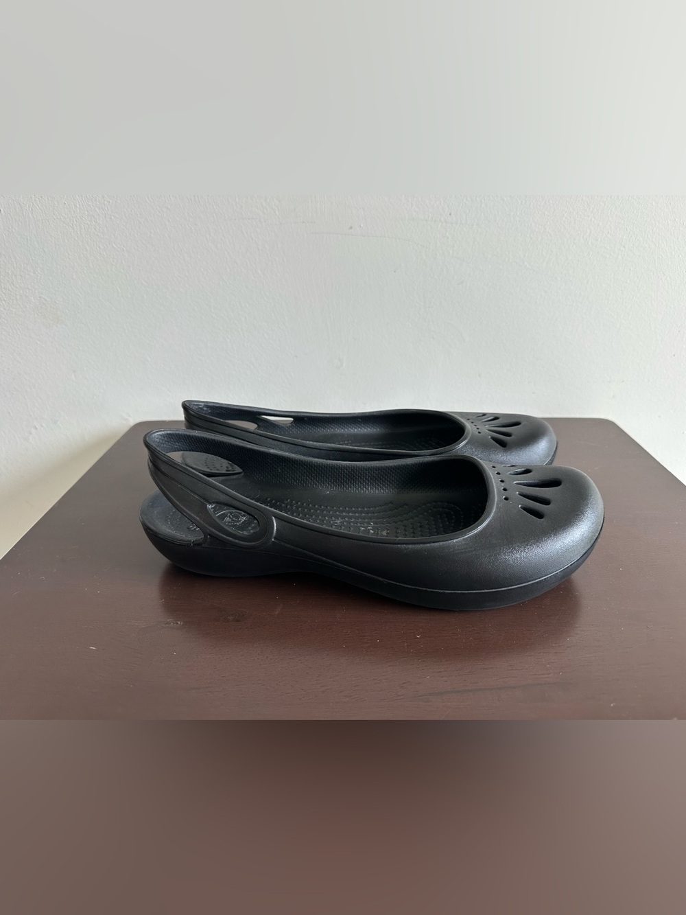CROCS Black Kadee Slingback Ballet Flats Slip Ons Round Toe Comfort Size 10